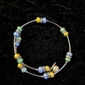 Vantel Pearls Watercolor Wrist Candy Wrap Bracelet